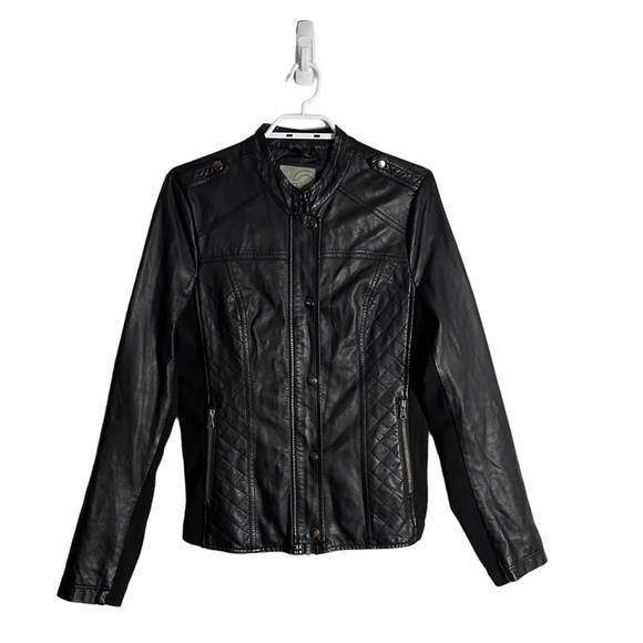Warehouse One Jackets & Blazers - Warehouse One Women's Black Faux Leather Moto Jacket